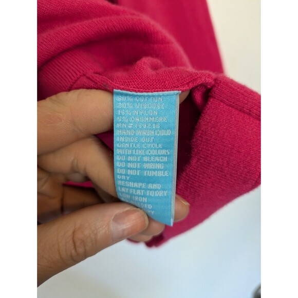 J. McLaughlin Marais Cashmere Blend Crew Neck Pink Sweater Size XL - Picture 4 of 5